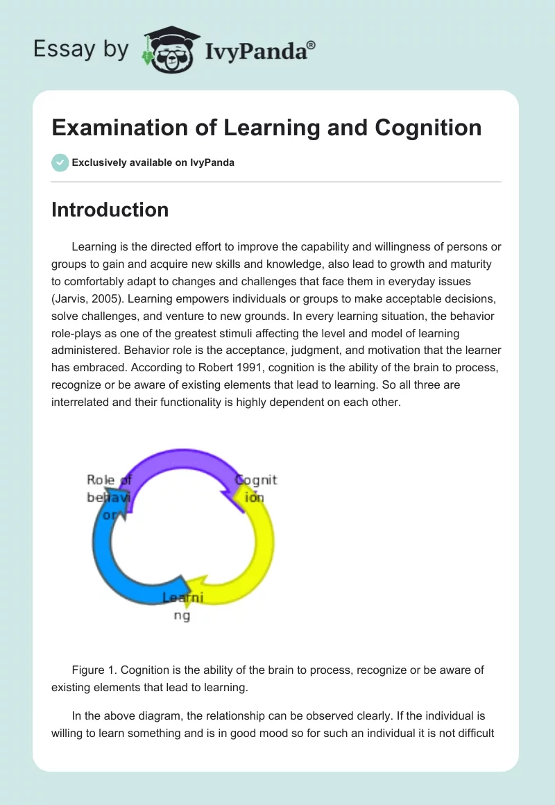 Examination of Learning and Cognition. Page 1