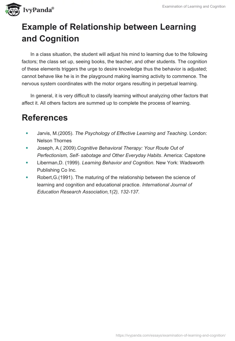 Examination of Learning and Cognition. Page 3