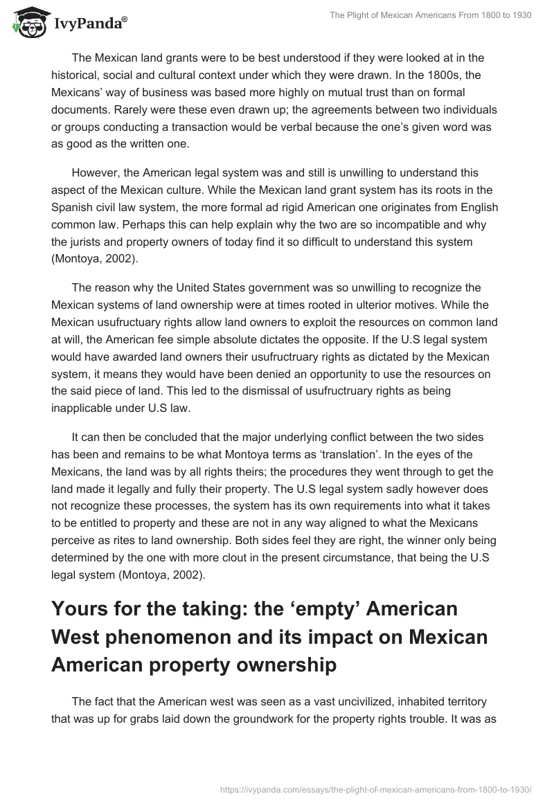 The Plight of Mexican Americans From 1800 to 1930. Page 2