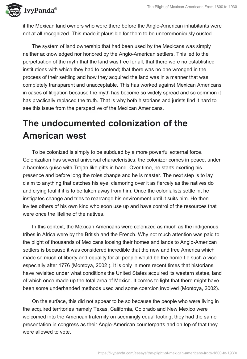The Plight of Mexican Americans From 1800 to 1930. Page 3