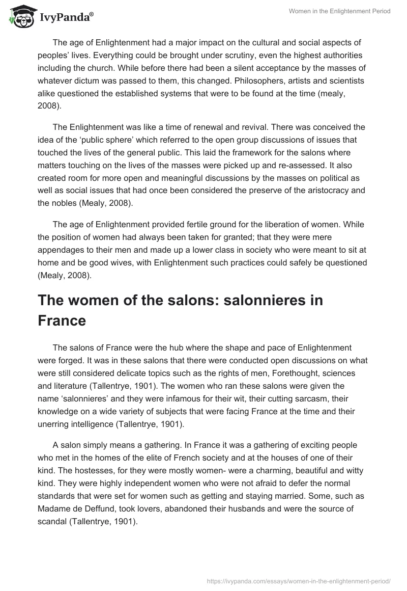 Women in the Enlightenment Period. Page 4
