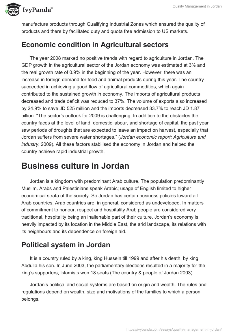 Quality Management in Jordan. Page 3