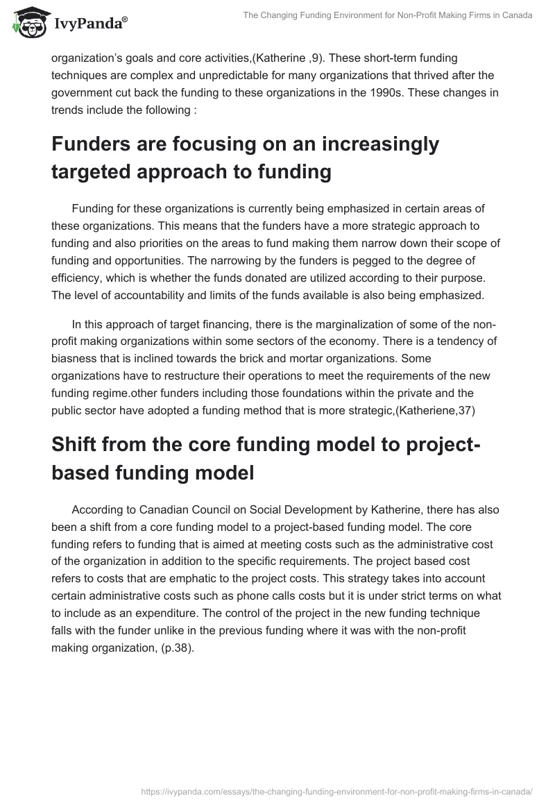 The Changing Funding Environment for Non-Profit Making Firms in Canada. Page 3