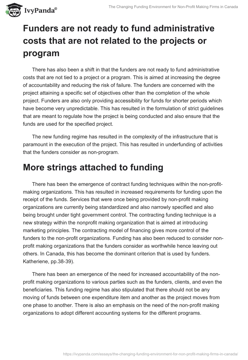 The Changing Funding Environment for Non-Profit Making Firms in Canada. Page 4