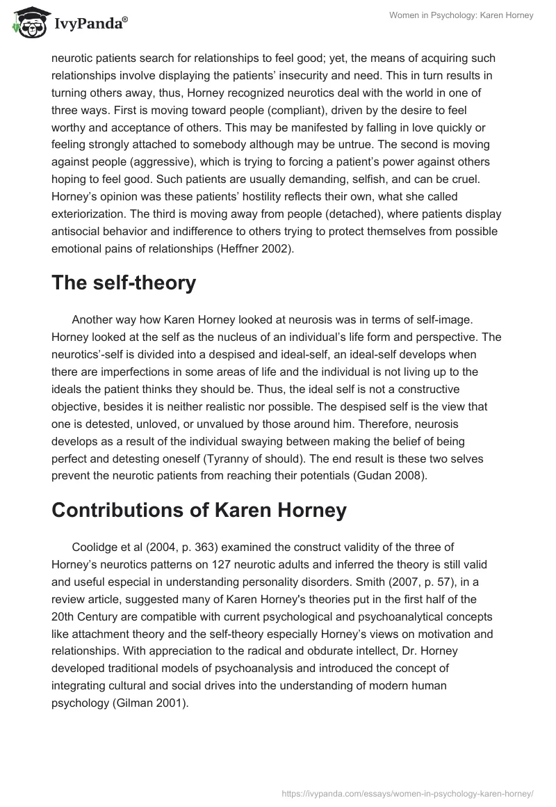 Women in Psychology: Karen Horney. Page 4
