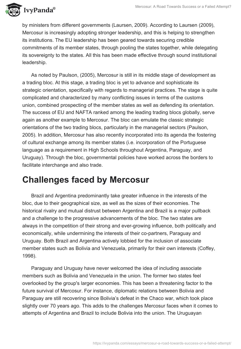 Mercosur: A Road Towards Success or a Failed Attempt?. Page 3