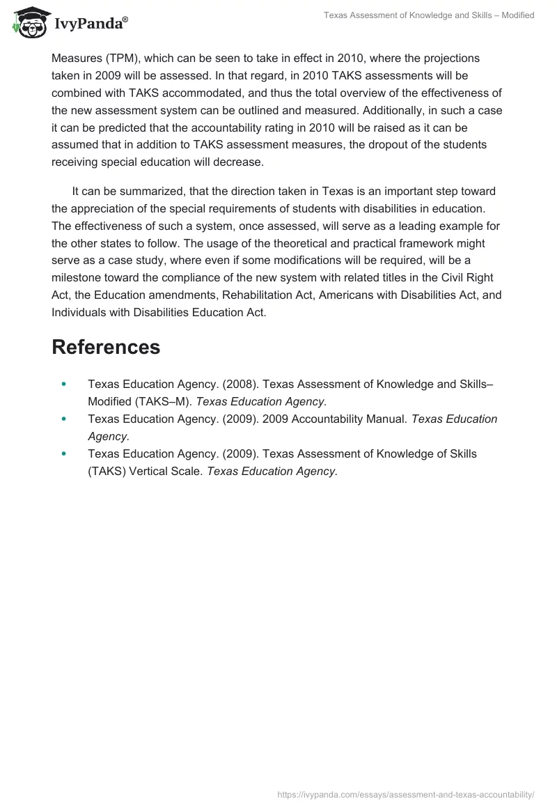 Texas Assessment of Knowledge and Skills – Modified. Page 2