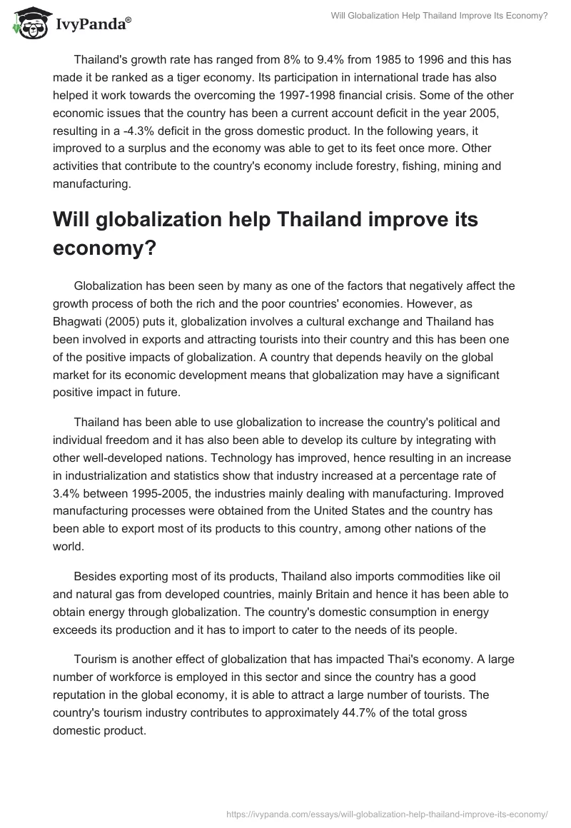 Will Globalization Help Thailand Improve Its Economy?. Page 2