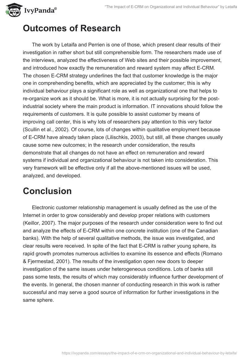 “The Impact of E-CRM on Organizational and Individual Behaviour” by Letaifa. Page 3