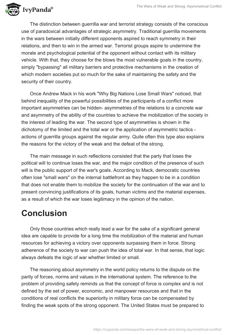 The Wars of Weak and Strong: Asymmetrical Conflict. Page 3
