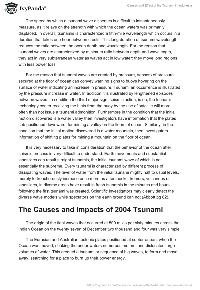 Causes and Effect of the Tsunami in Indonesia. Page 3