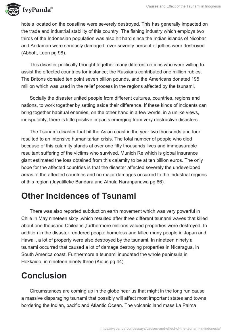 Causes and Effect of the Tsunami in Indonesia. Page 5
