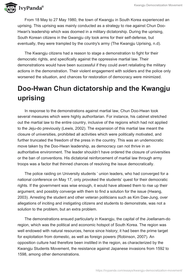 Kwangju Democratization Movement. Page 2
