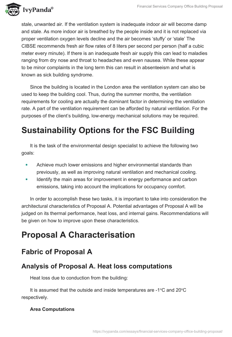 Financial Services Company Office Building Proposal. Page 2