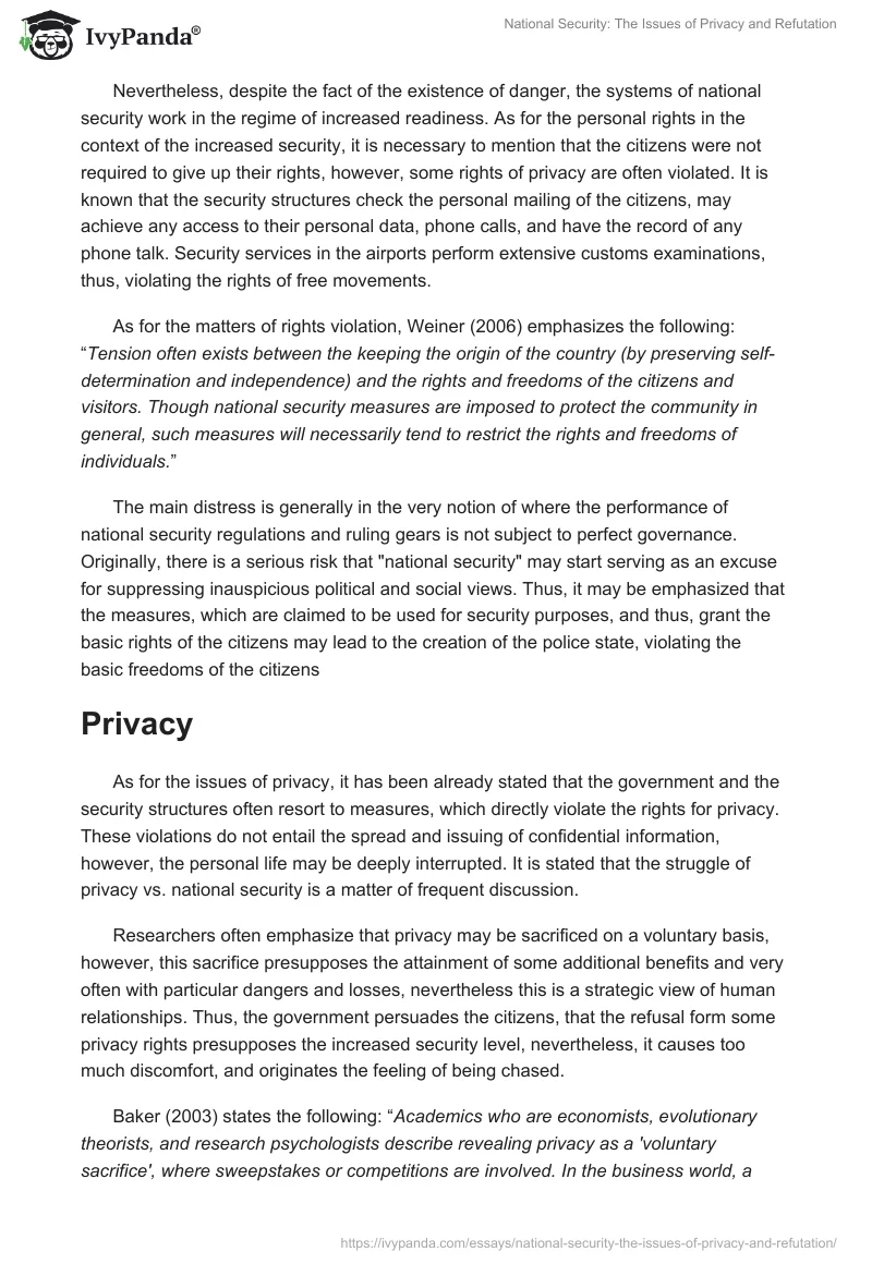 National Security: The Issues of Privacy and Refutation. Page 2