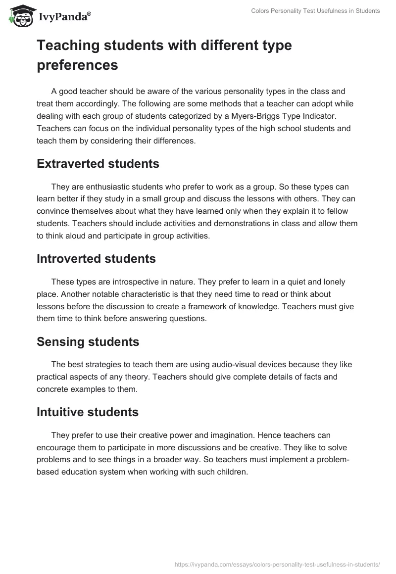 Colors Personality Test Usefulness in Students. Page 4