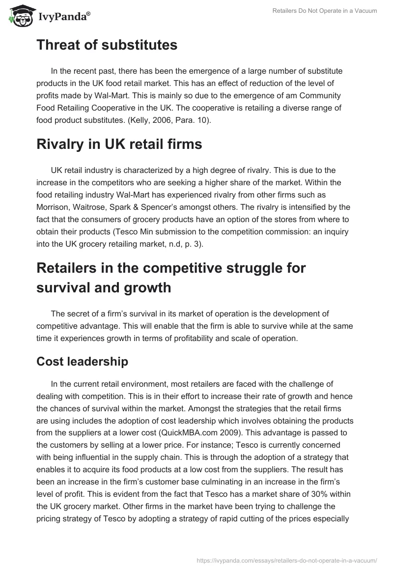 Retailers Do Not Operate in a Vacuum. Page 3