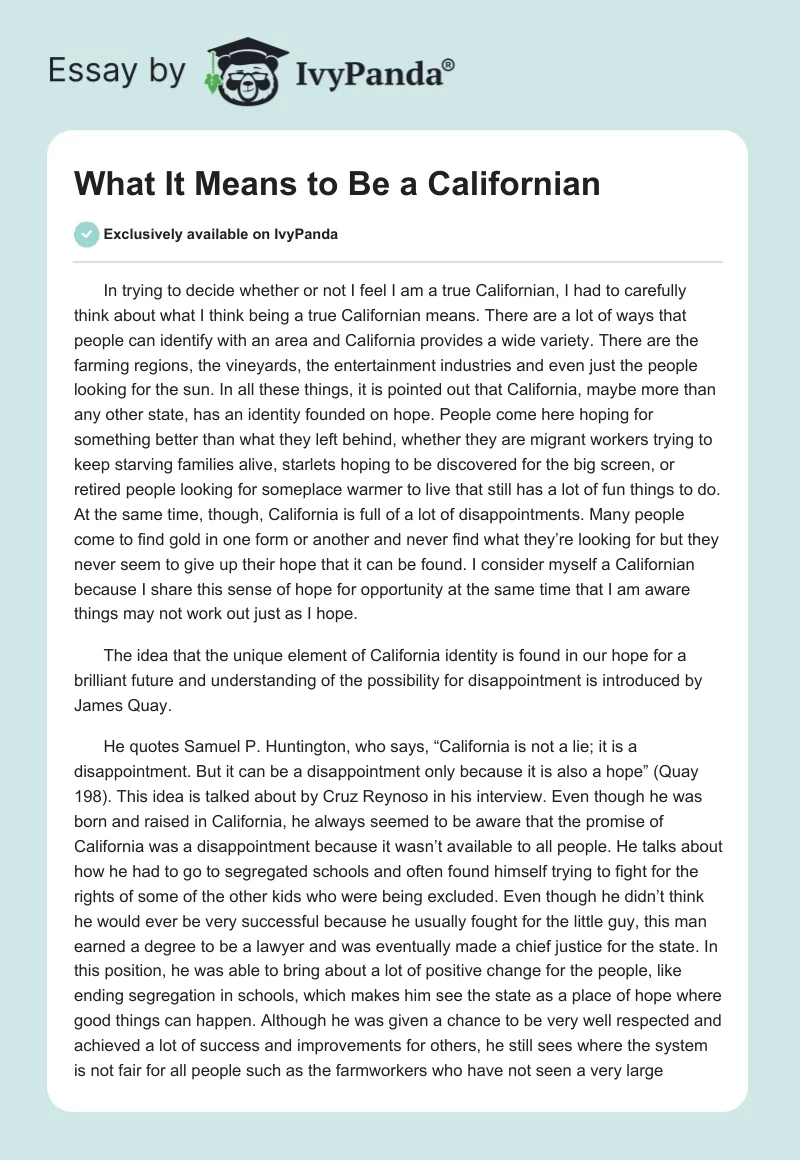 What It Means to Be a Californian. Page 1