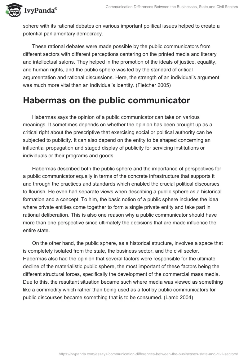 Communication Differences Between the Businesses, State and Civil Sectors. Page 4