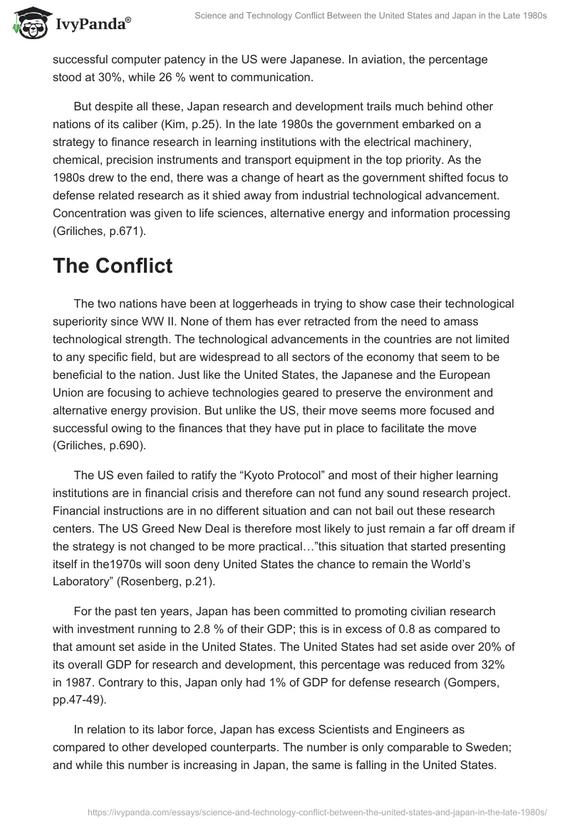 Science and Technology Conflict Between the United States and Japan in the Late 1980s. Page 3