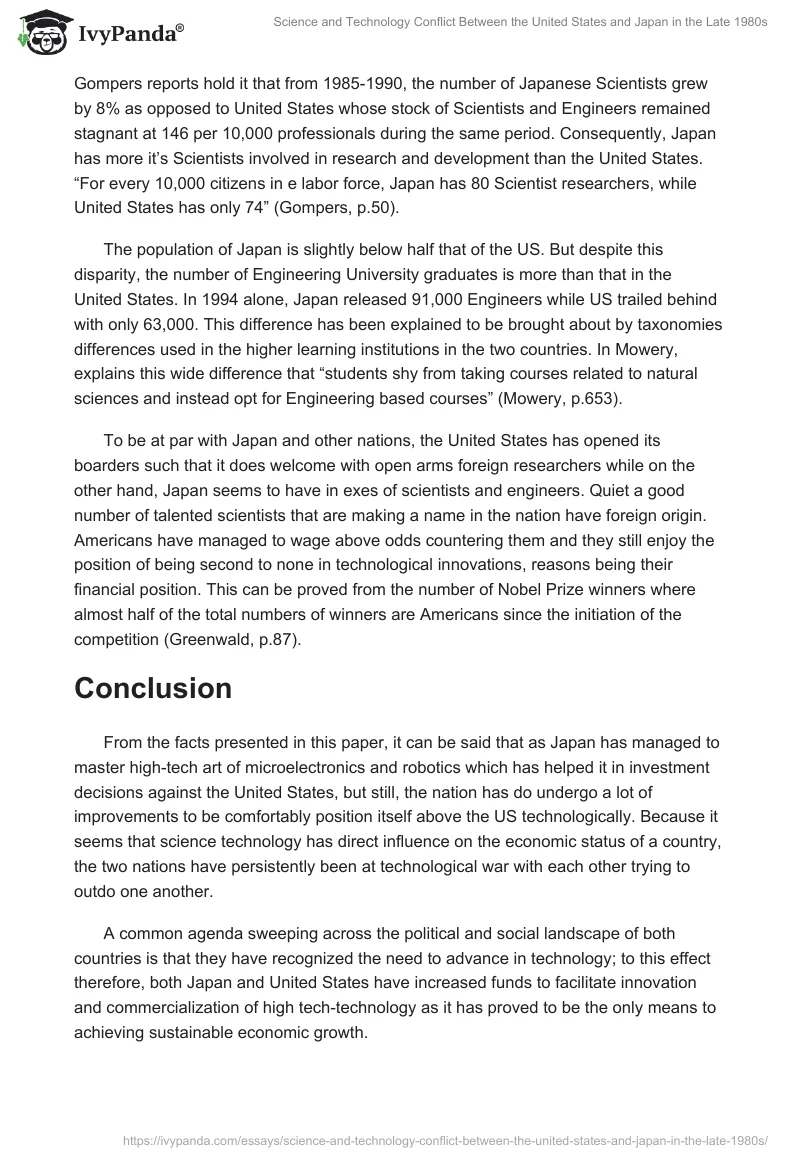 Science and Technology Conflict Between the United States and Japan in the Late 1980s. Page 4