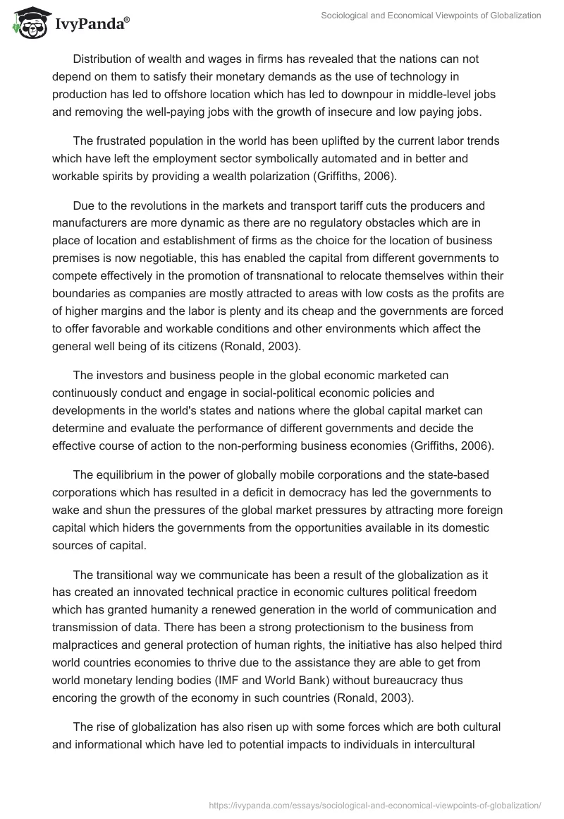 Sociological and Economical Viewpoints of Globalization. Page 2