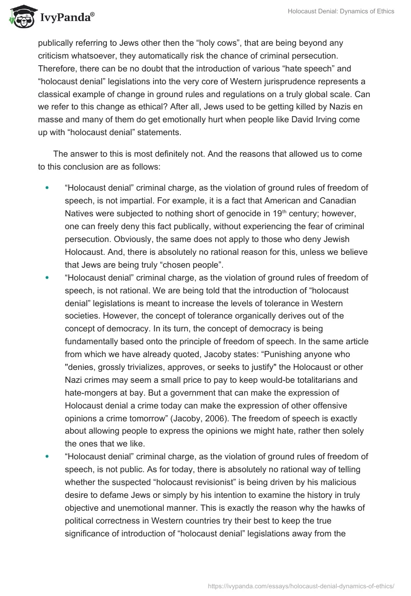 Holocaust Denial: Dynamics of Ethics. Page 2