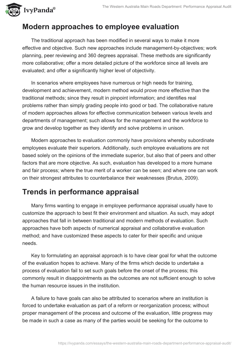 The Western Australia Main Roads Department: Performance Appraisal Audit. Page 4