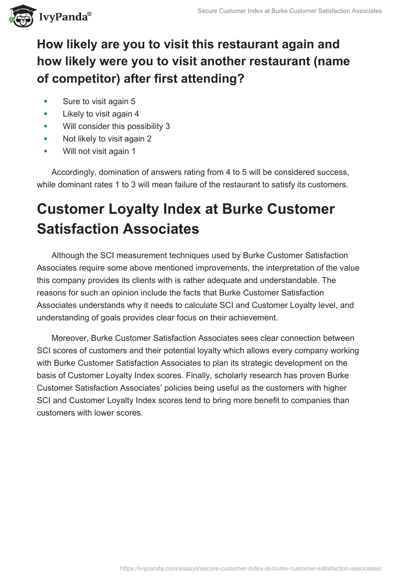Secure Customer Index at Burke Customer Satisfaction Associates. Page 3