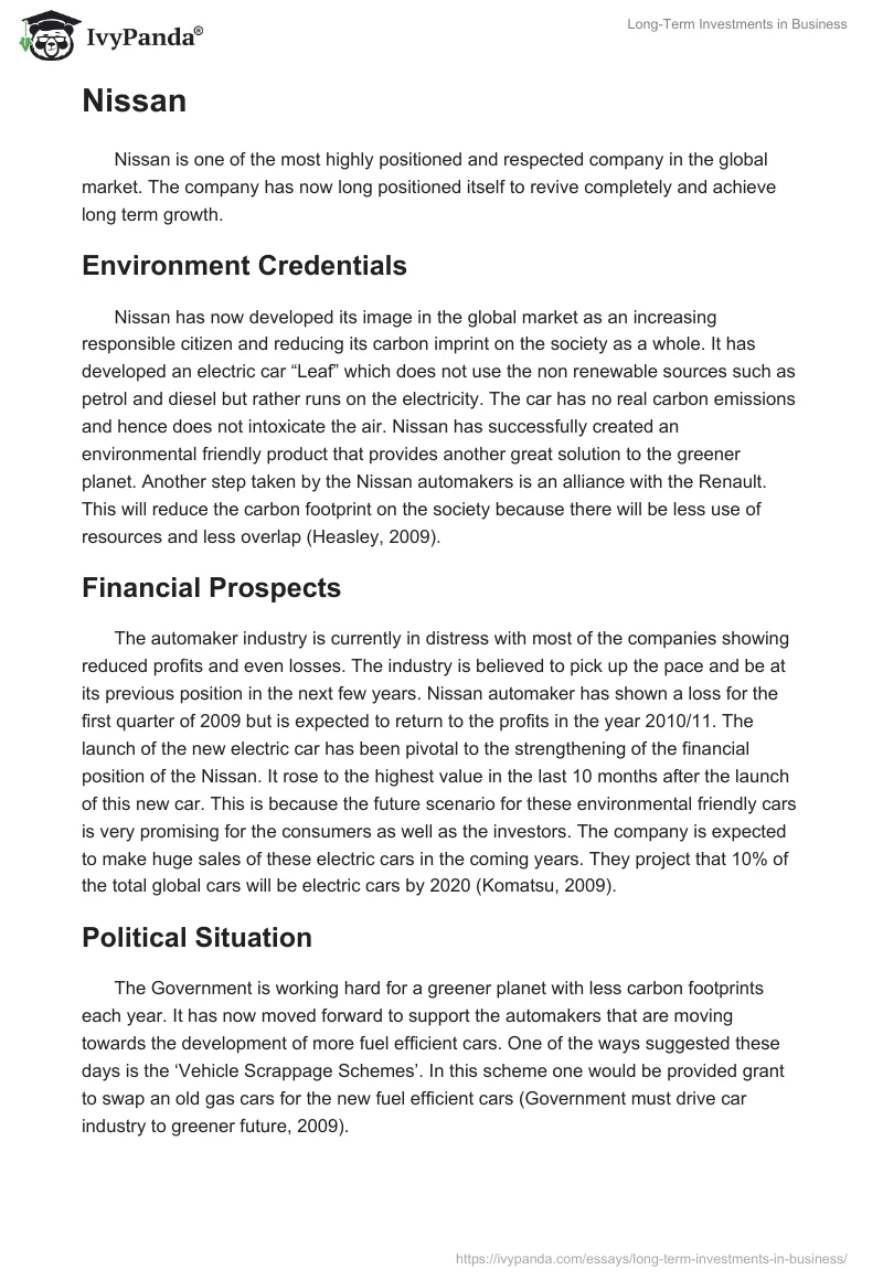 Long-Term Investments in Business. Page 2