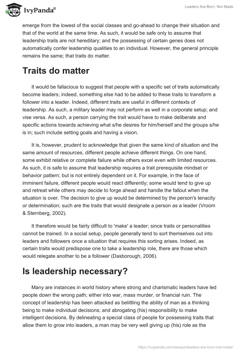 Leaders Are Born, Not Made. Page 2