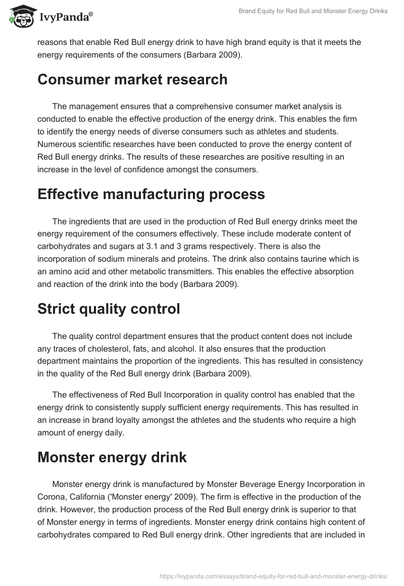 Brand Equity for Red Bull and Monster Energy Drinks. Page 2