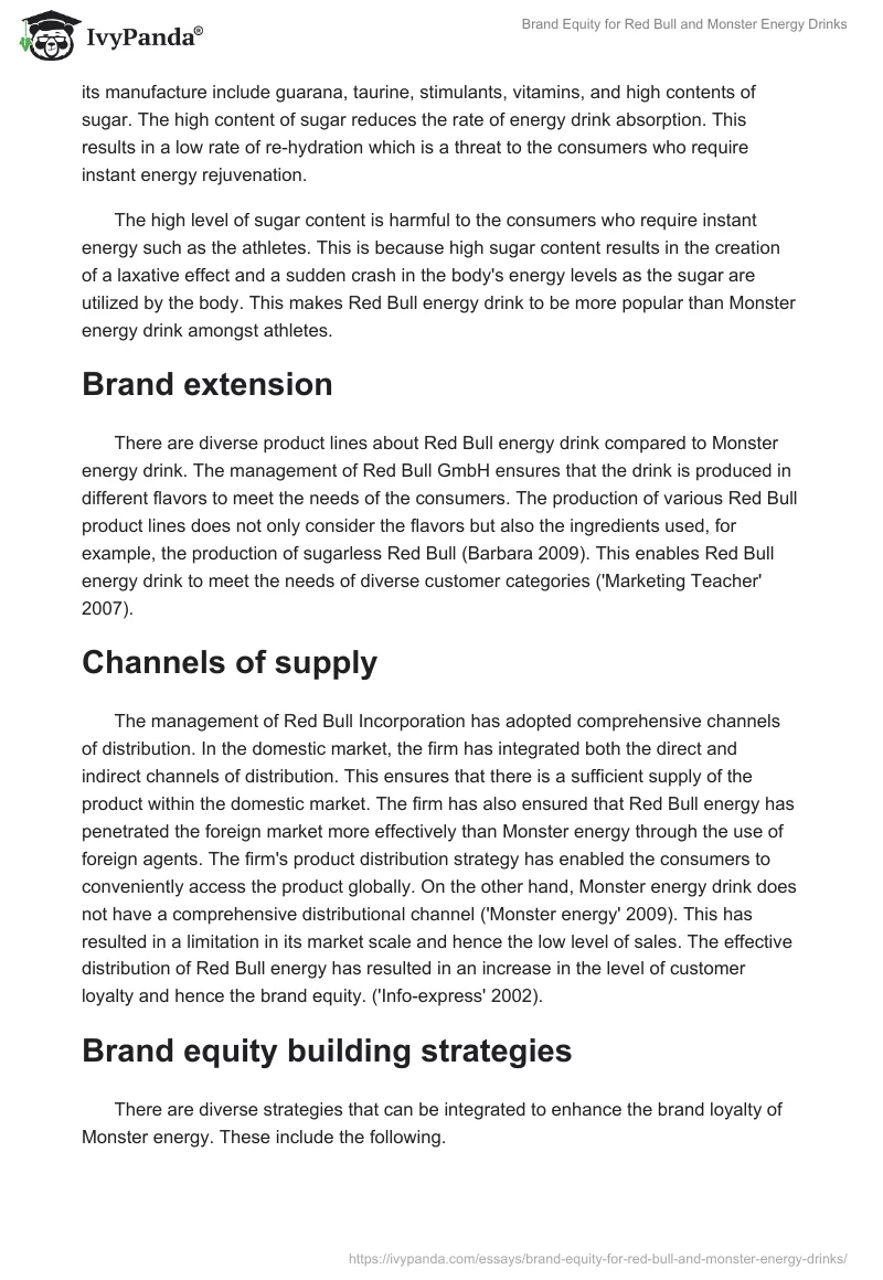 Brand Equity for Red Bull and Monster Energy Drinks. Page 3
