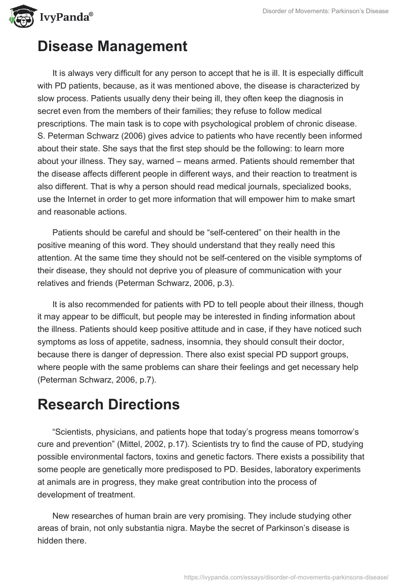 Disorder of Movements: Parkinson’s Disease. Page 4