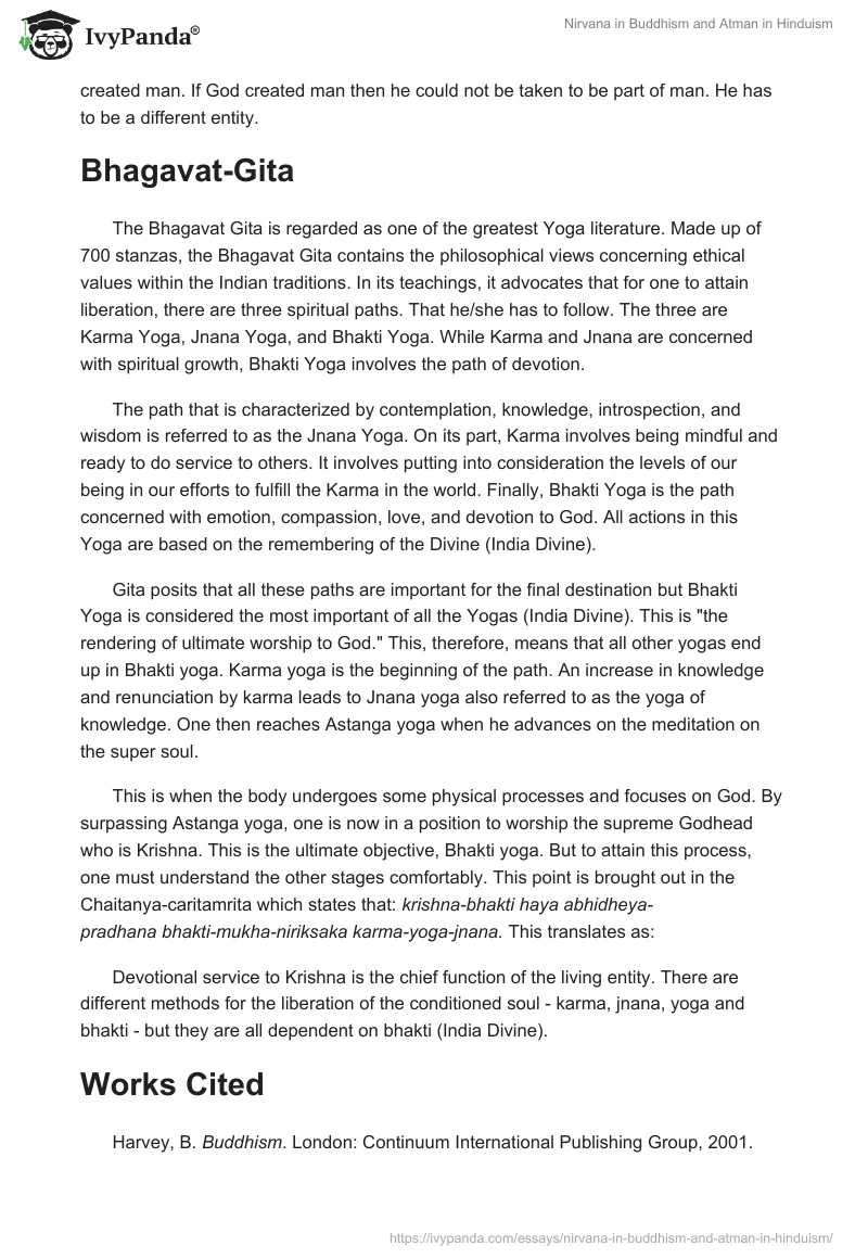 Nirvana in Buddhism and Atman in Hinduism. Page 3