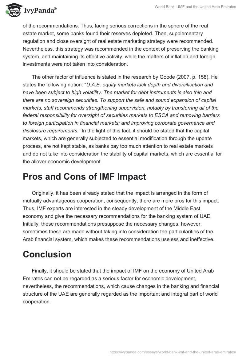 World Bank - IMF and the United Arab Emirates. Page 3