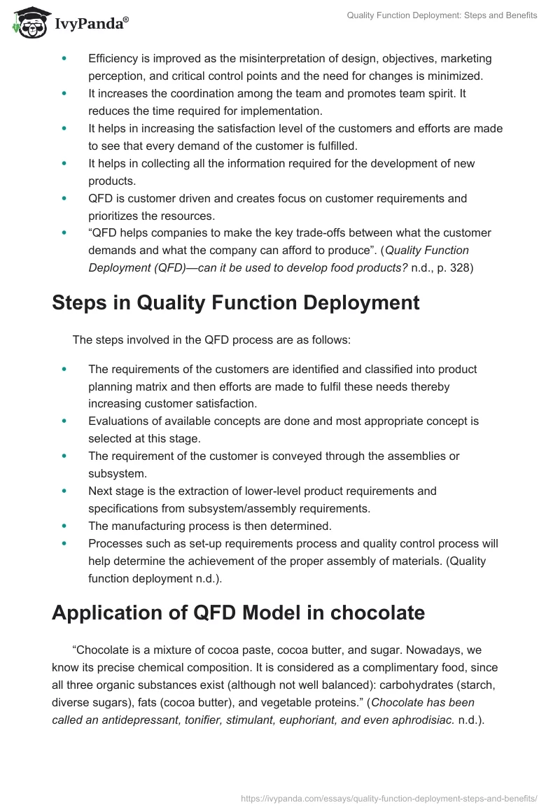 Quality Function Deployment: Steps and Benefits. Page 3