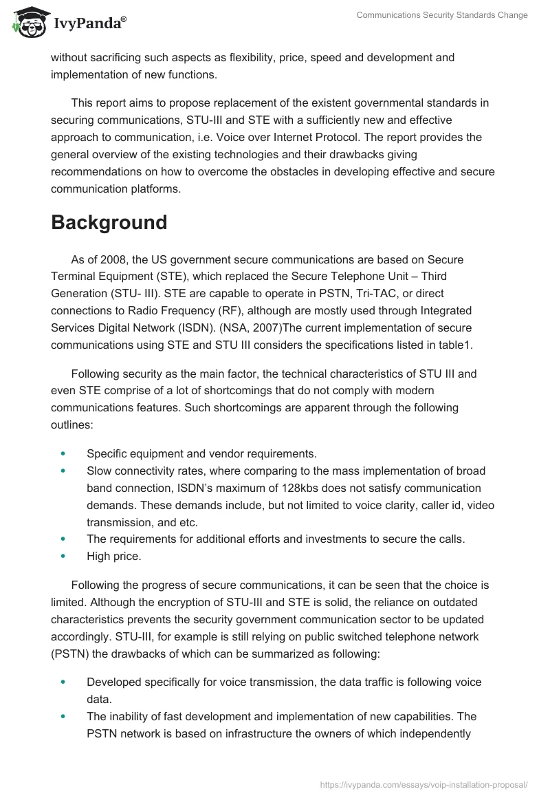 Communications Security Standards Change. Page 2