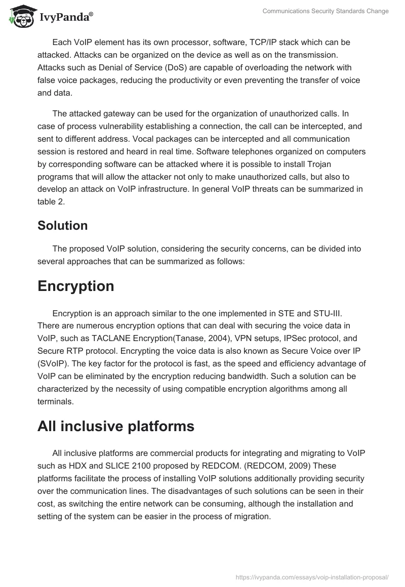 Communications Security Standards Change. Page 5