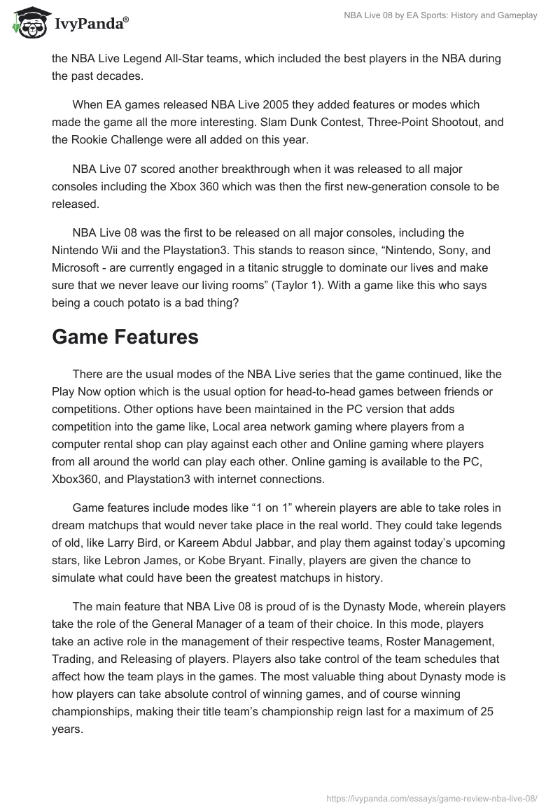 NBA Live 08 by EA Sports: History and Gameplay. Page 2