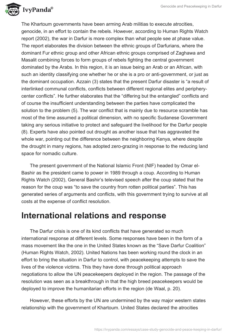 Genocide and Peacekeeping in Darfur. Page 2