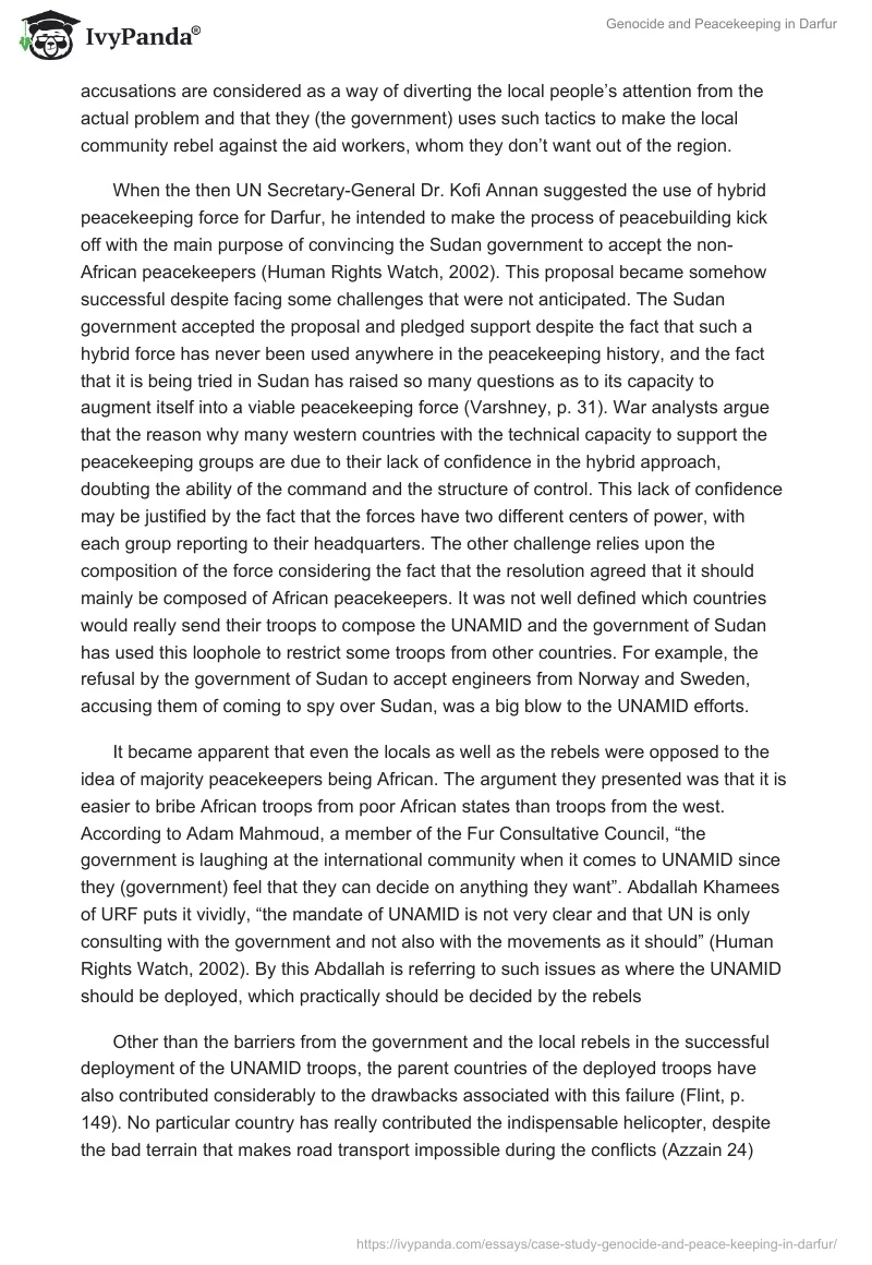 Genocide and Peacekeeping in Darfur. Page 5
