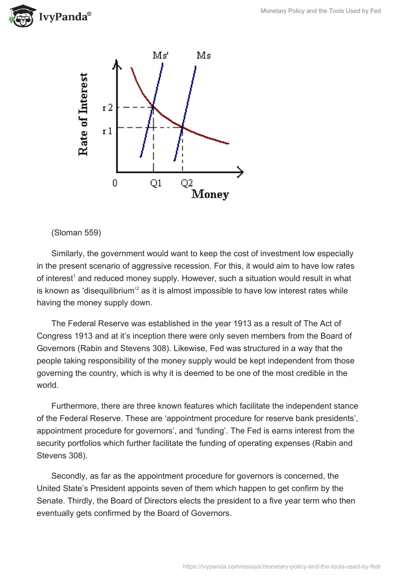 Monetary Policy and the Tools Used by Fed. Page 2