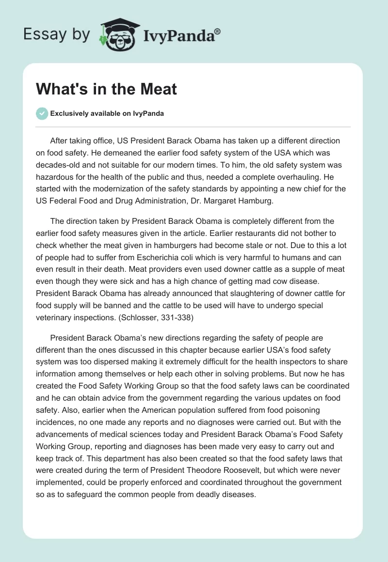 What's in the Meat. Page 1