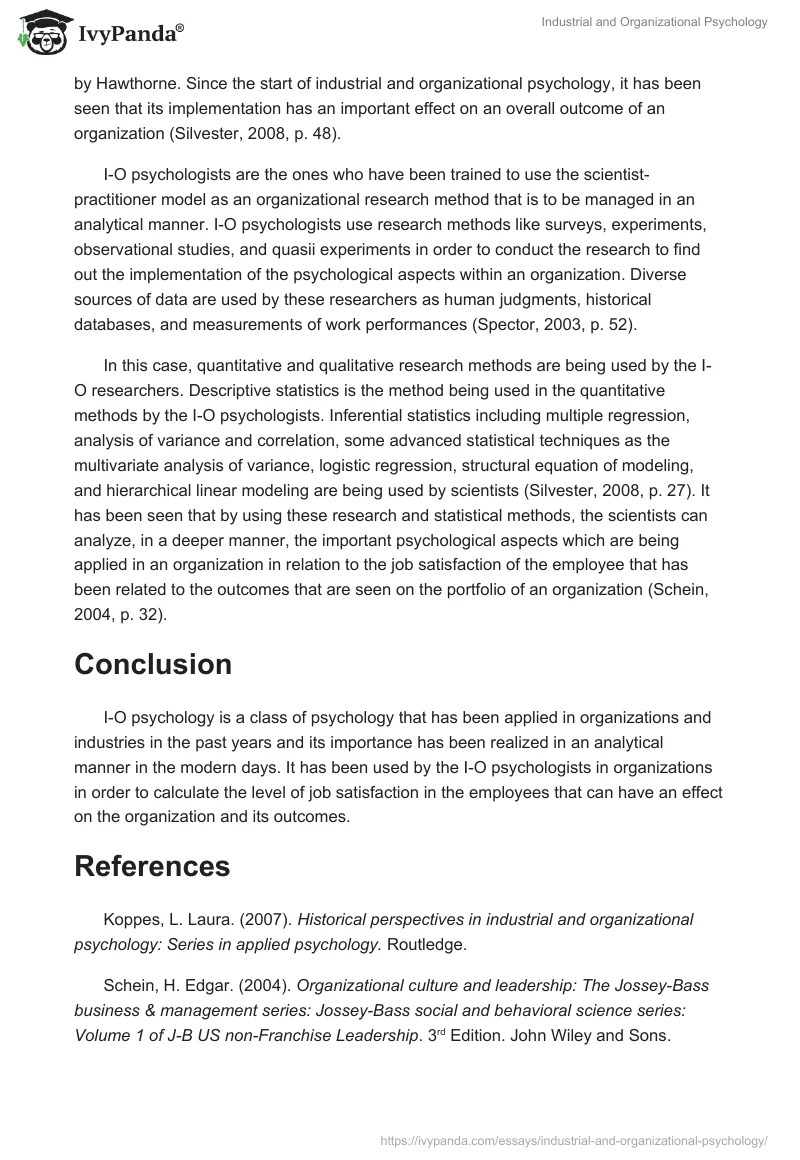 Industrial and Organizational Psychology. Page 2