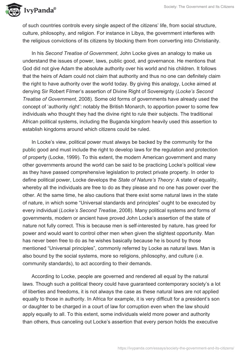 Society: The Government and Its Citizens. Page 4