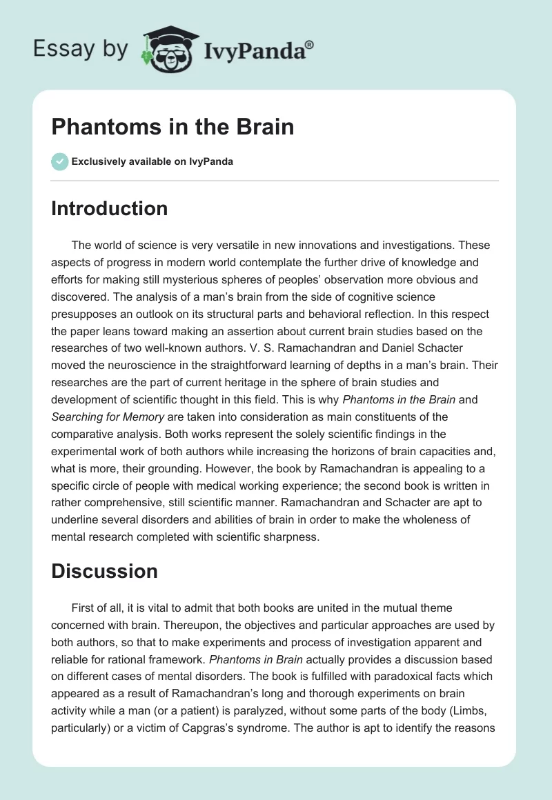 Phantoms in the Brain. Page 1