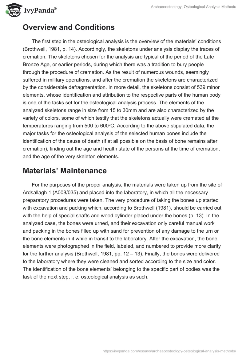 Archaeoosteology: Osteological Analysis Methods. Page 2