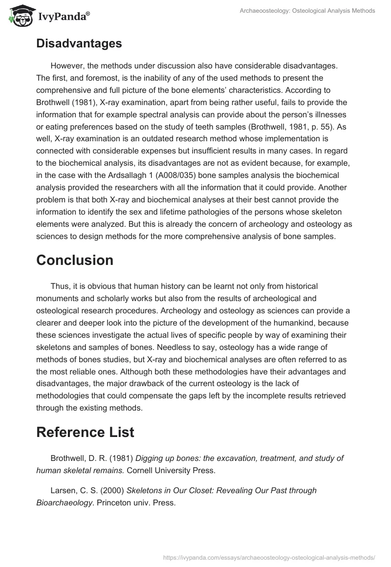 Archaeoosteology: Osteological Analysis Methods. Page 4