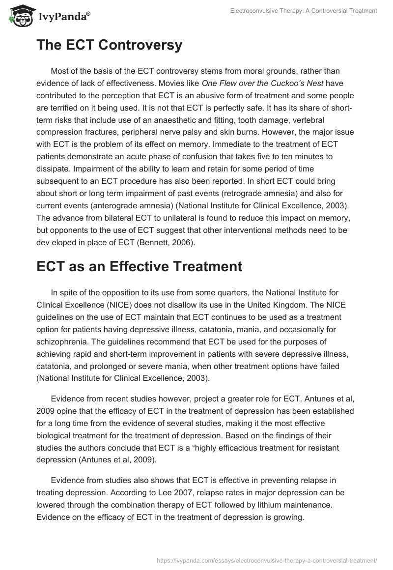 Electroconvulsive Therapy: A Controversial Treatment. Page 2